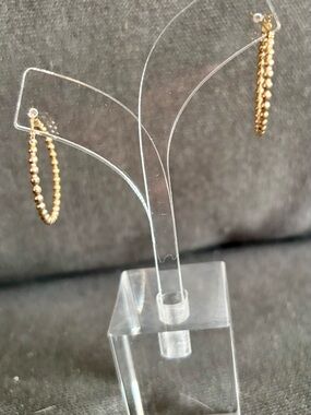 Unk Gold Beaded Hoop Earrings